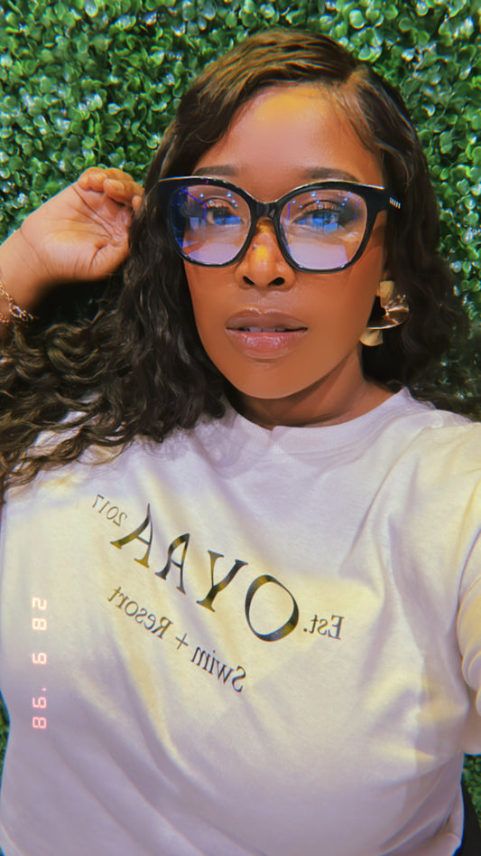 OYAA Swim + Resort Cropped Tee Taupe (Est. 2017)